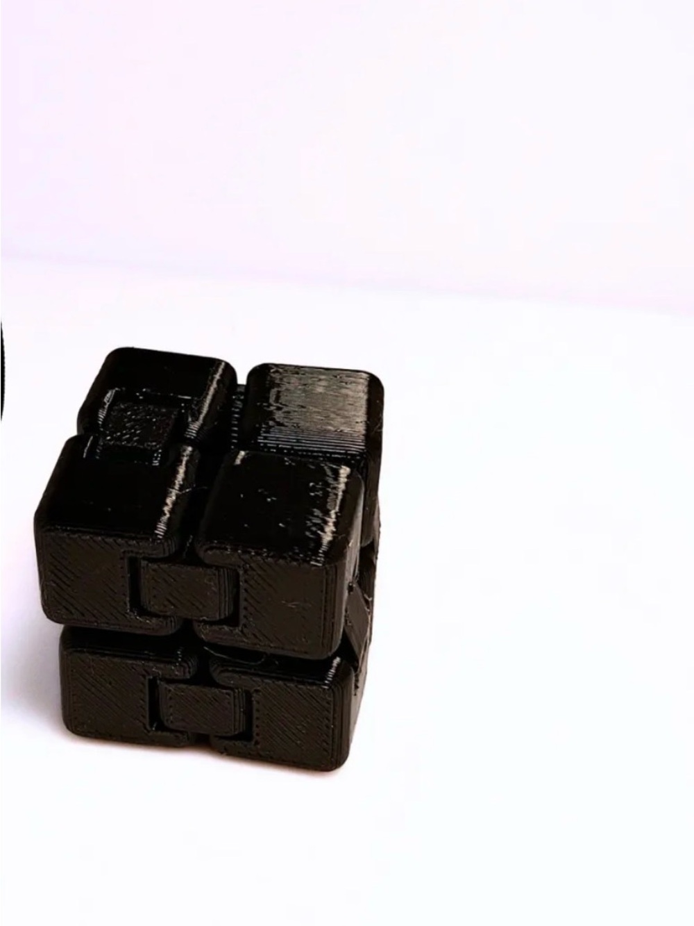 Black Men’s Infinity Fidget Cube - Smooth Matte Finish